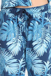 Zivame Indigo Wild Knit Poly Pyjama Set - Moonlight Ocean — thumbnail 8